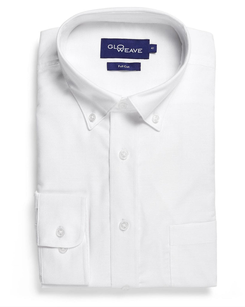 Gloweave-Gloweave  Men's Oxford Weave L/S Shirt-White / 37-Corporate Apparel Online - 2