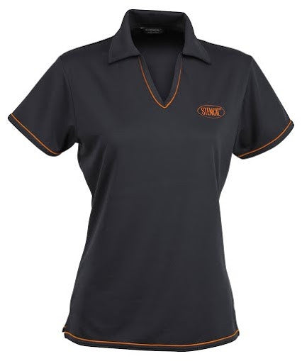 Stencil-Stencil Ladies' Cool Dry Polo 2nd (4 Colour)-Charcoal/Orange / 8-Corporate Apparel Online - 2