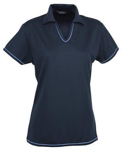 Stencil-Stencil Ladies' Cool Dry Polo 2nd (4 Colour)-Navy/Bimini blue / 8-Corporate Apparel Online - 4