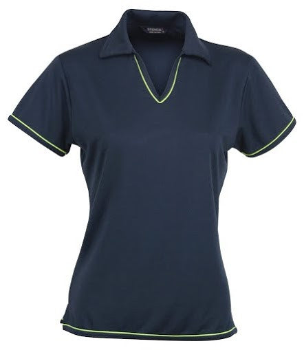 Stencil-Stencil Ladies' Cool Dry Polo 2nd (4 Colour)-Navy/Lime green / 8-Corporate Apparel Online - 3