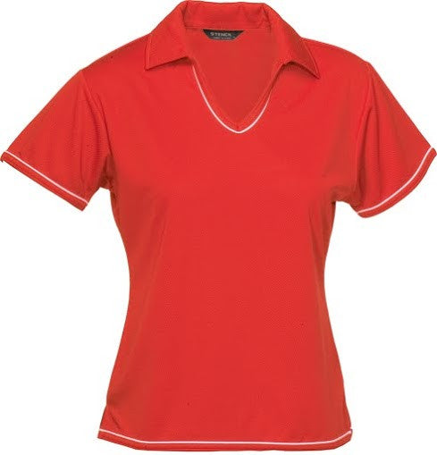Stencil-Stencil Ladies' Cool Dry Polo 1st (12 Colour)-Red/White / 8-Corporate Apparel Online - 6