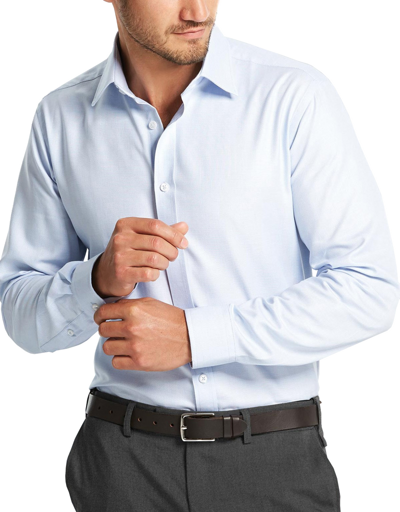 Gloweave-Gloweave Men's  Micro Step Textured Plain L/s Shirt--Corporate Apparel Online - 1