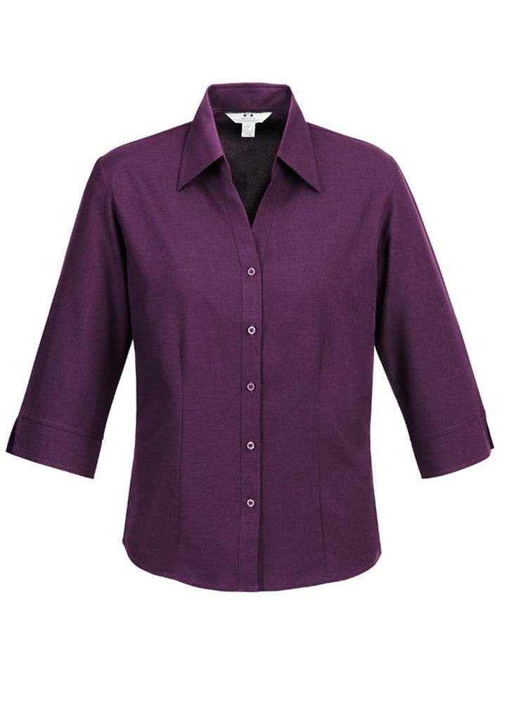 Biz Collection-Biz Collection Ladies Plain Oasis Shirt-3/4 Sleeve-Grape / 6-Corporate Apparel Online - 6