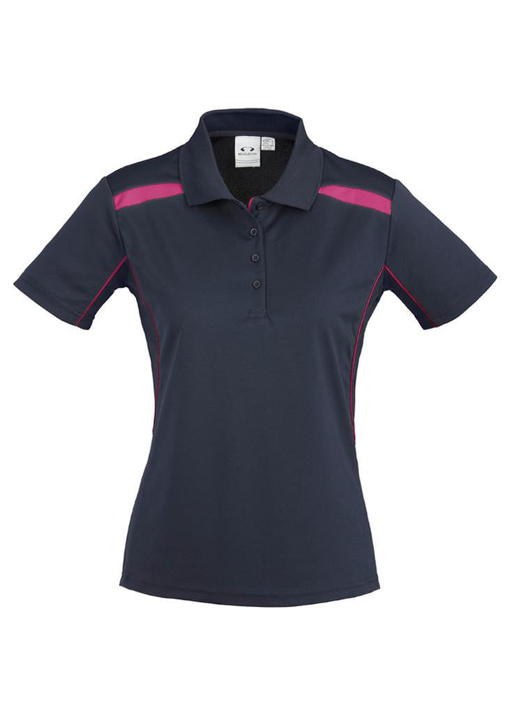 Biz Collection-Biz Collection Ladies United Short Sleeve Polo 2nd  ( 6 Colour )-Navy / Magenta / 8-Corporate Apparel Online - 2