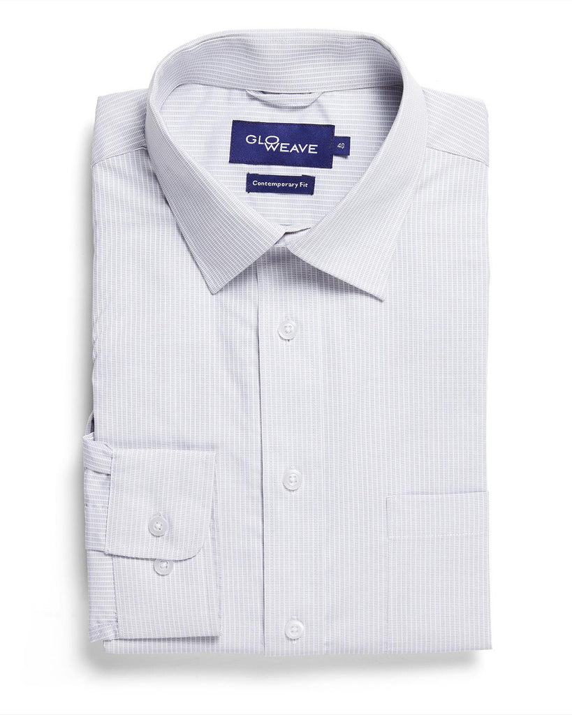 Gloweave-Gloweave Men's Square Dobby L/S Shirt-Silver / 37-Corporate Apparel Online - 5