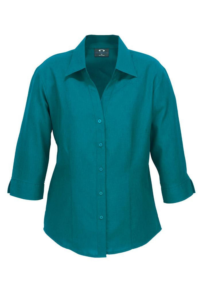 Biz Collection-Biz Collection Ladies Plain Oasis Shirt-3/4 Sleeve-Teal / 6-Corporate Apparel Online - 9