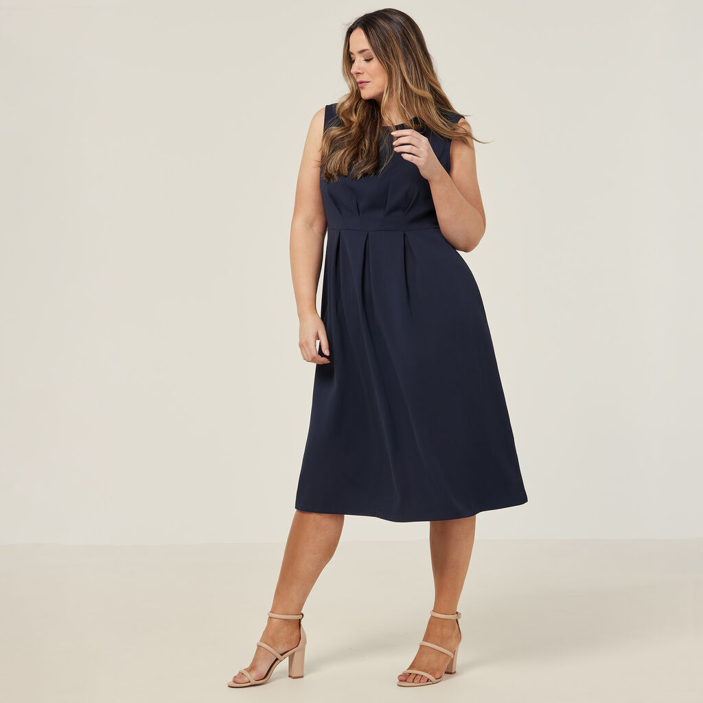NNT Crepe Stretch Sleeveless Fit & Flare Dress (CAT69T)