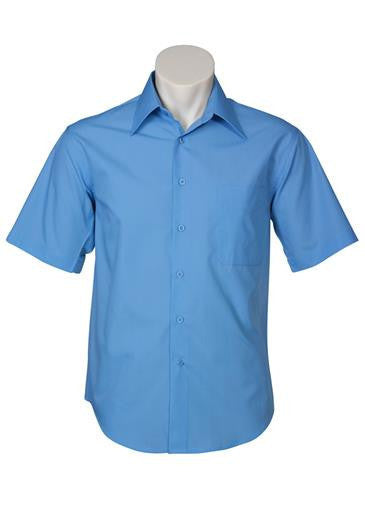 Biz Collection-Biz Collection Mens Metro Short Sleeve Shirt-Mid Blue / S-Corporate Apparel Online - 6