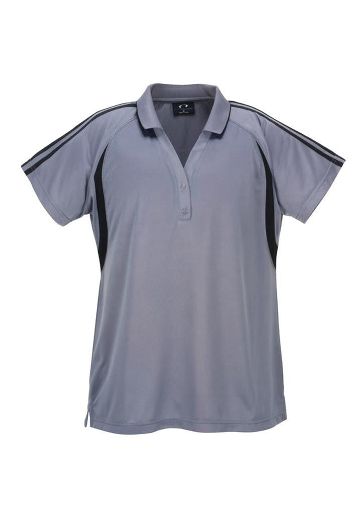 Biz Collection-Biz Collection Ladies Flash Polo 1st ( 11 Colour )-Ash / Black / 8-Uniform Wholesalers - 2
