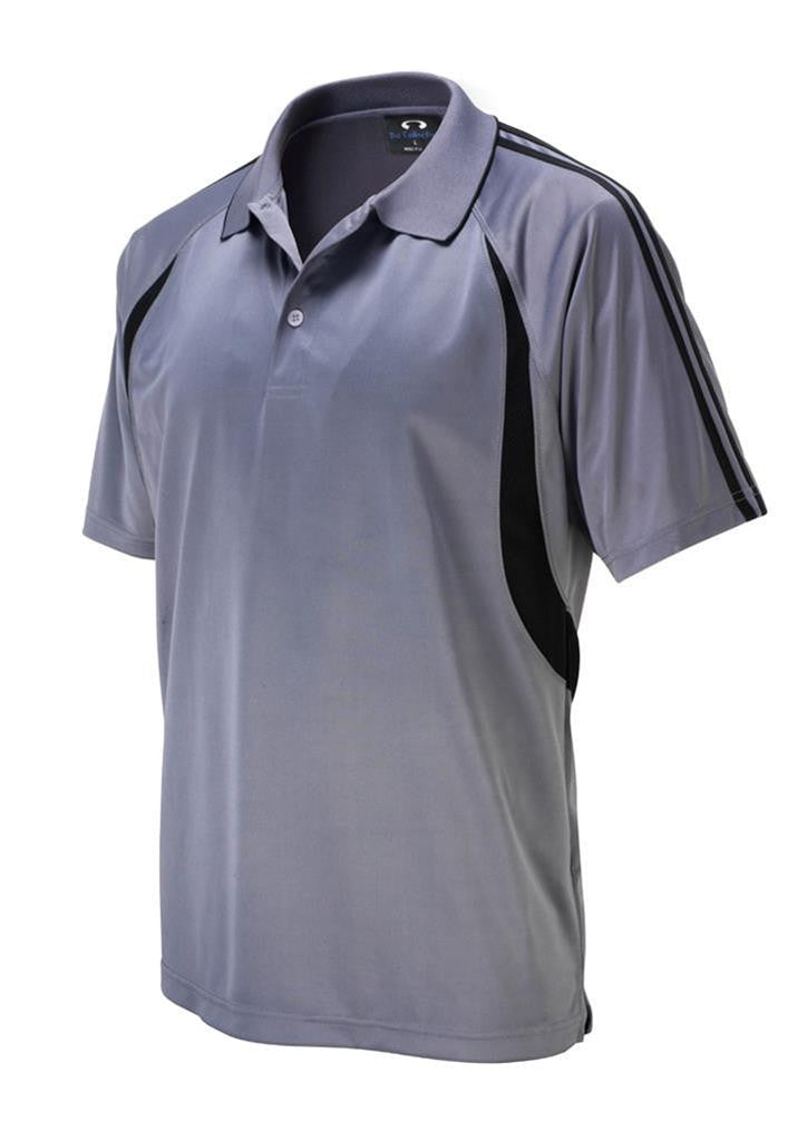 Biz Collection-Biz Collection Mens Flash Polo 1st (  9 Colour )-Ash / Black / Small-Uniform Wholesalers - 2