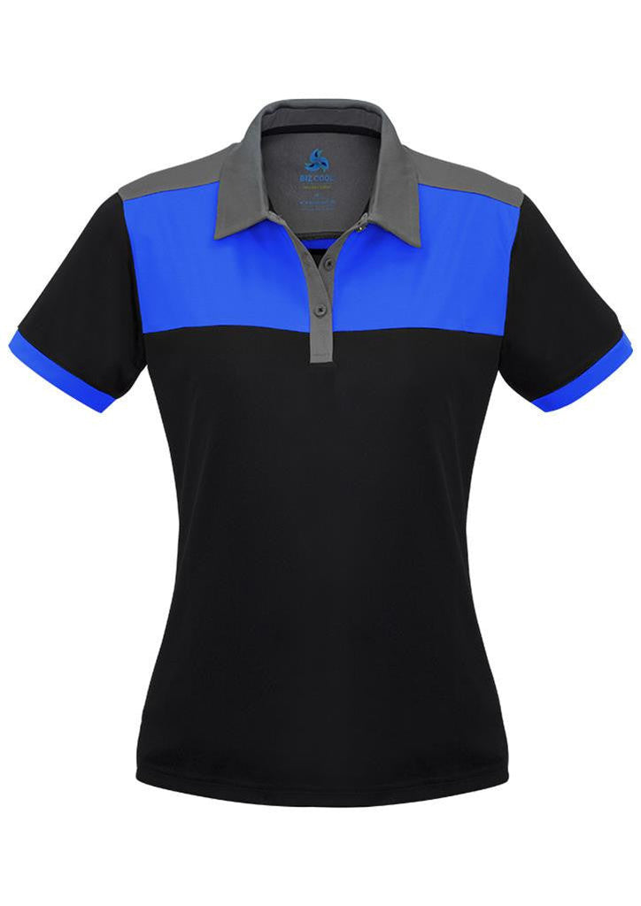 Biz Collection-Biz Collection Ladies Charger Polo-Black/Royal/Grey / 8-Uniform Wholesalers - 6