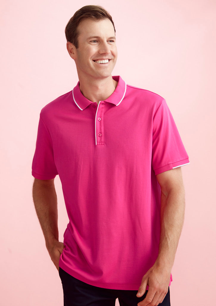 Biz-Care-Men's-Pink-Short-Sleeve-Polo