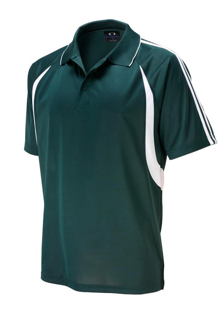 Biz Collection-Biz Collection Mens Flash Polo 1st (  9 Colour )-Forest / White / Small-Uniform Wholesalers - 6