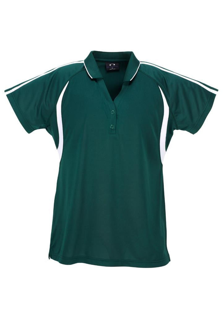 Biz Collection-Biz Collection Ladies Flash Polo 1st ( 11 Colour )-Forest / White / 8-Uniform Wholesalers - 7