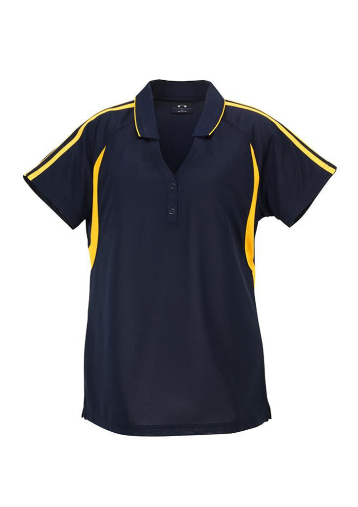 Biz Collection-Biz Collection Ladies Flash Polo 1st ( 11 Colour )-Navy / Gold / 8-Uniform Wholesalers - 10