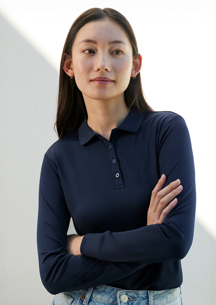 Biz Collection Action Womens Long Sleeve Polo P206LL Corporate Apparel Online