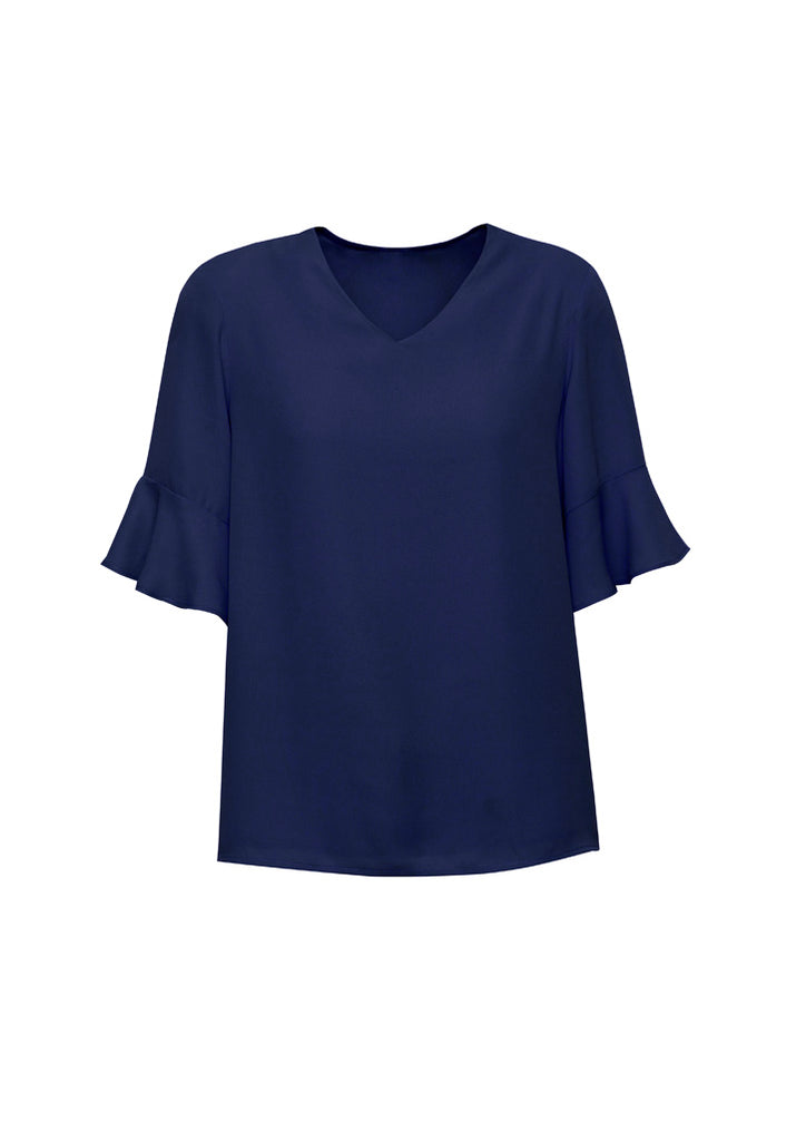 Biz Corporate Womens Aria Fluted Sleeve Blouse (RB966LS)