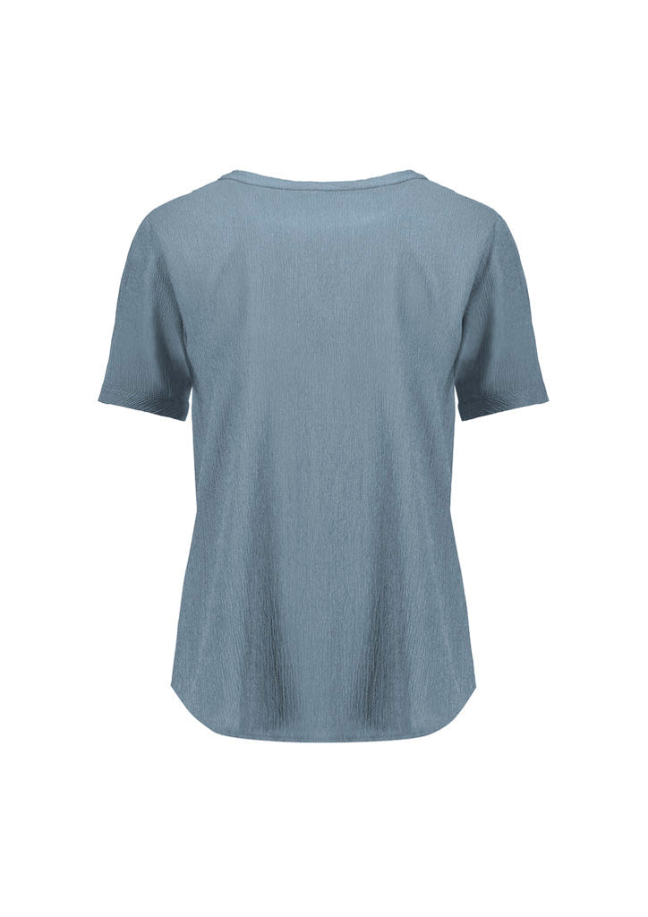 Biz Corporate Womens Ruché Short Sleeve Blouse (RU568LS)
