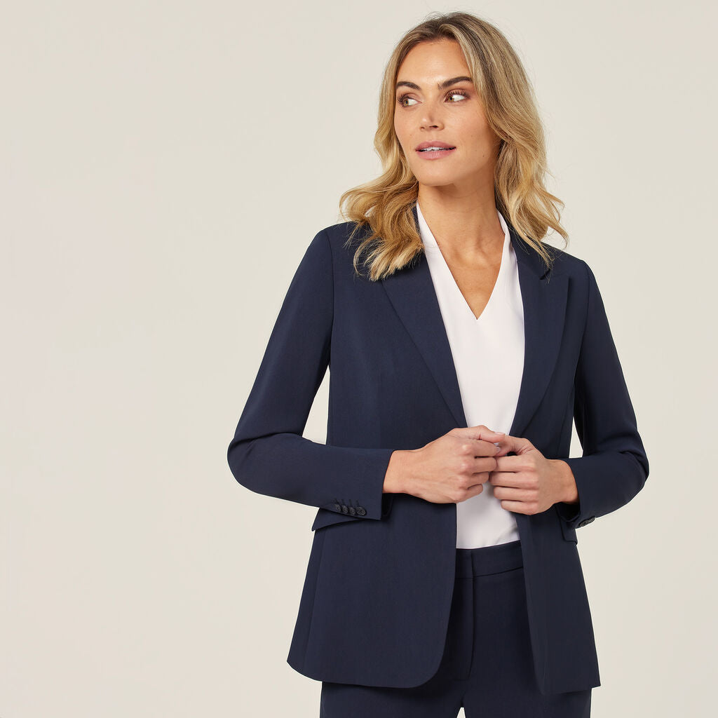 NNT Uniforms Crepe Stretch Relaxed Longline Jacket CAT1H8 Corporate Apparel Online
