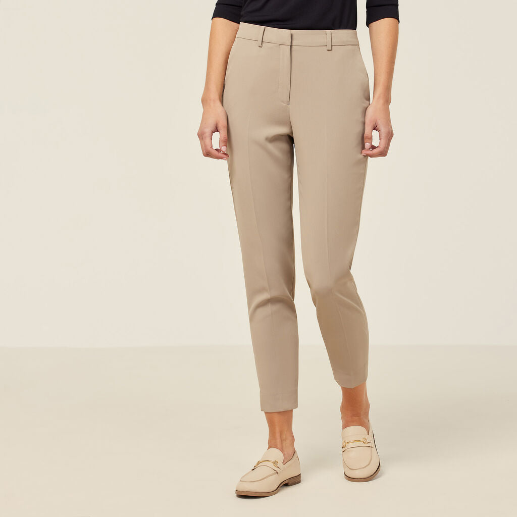 NNT Crepe Stretch High Waist,Tapered Leg Cropped Pant (CAT3YC)