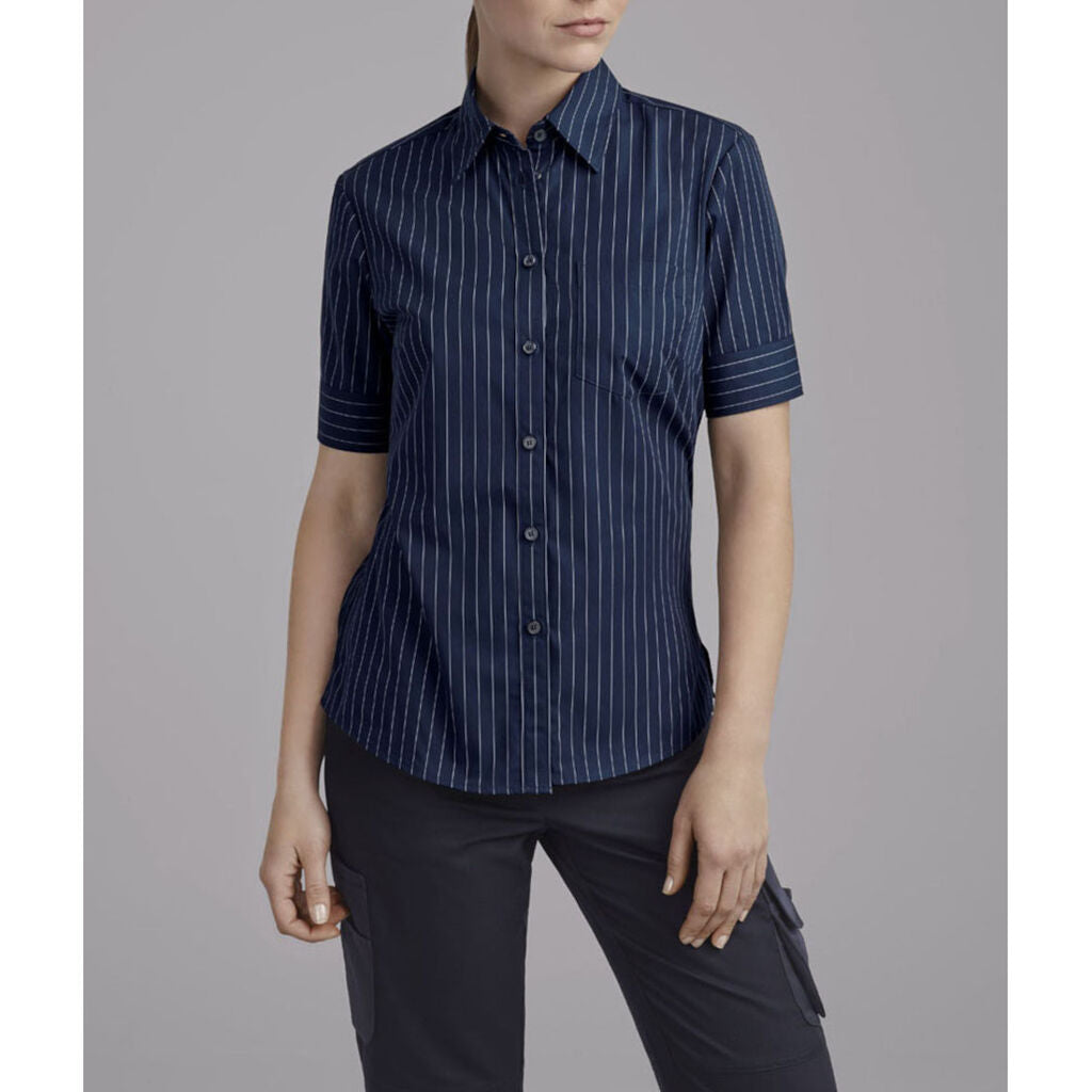 NNT Uniforms Cotton Blend Stripe S/S Sction Bk Shirt (CAT479)