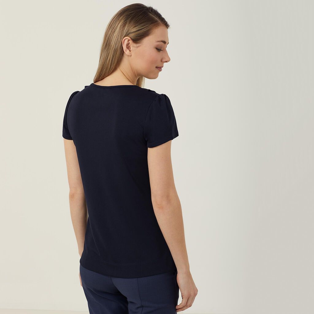 NNT Uniforms Matt Jersey Cap Sleeve Ruffle Neck T-top (CAT48H)