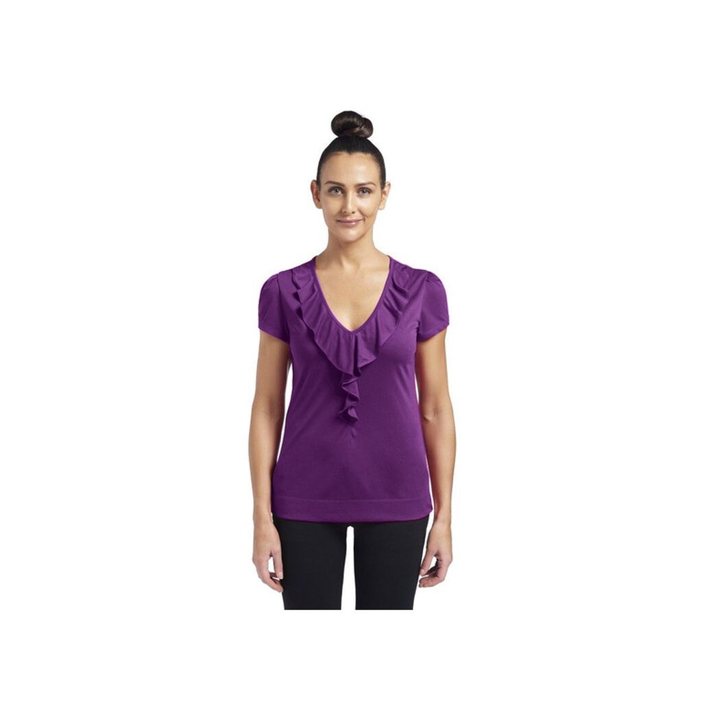 NNT Uniforms Matt Jersey Cap Sleeve Ruffle Neck T-top (CAT48H)