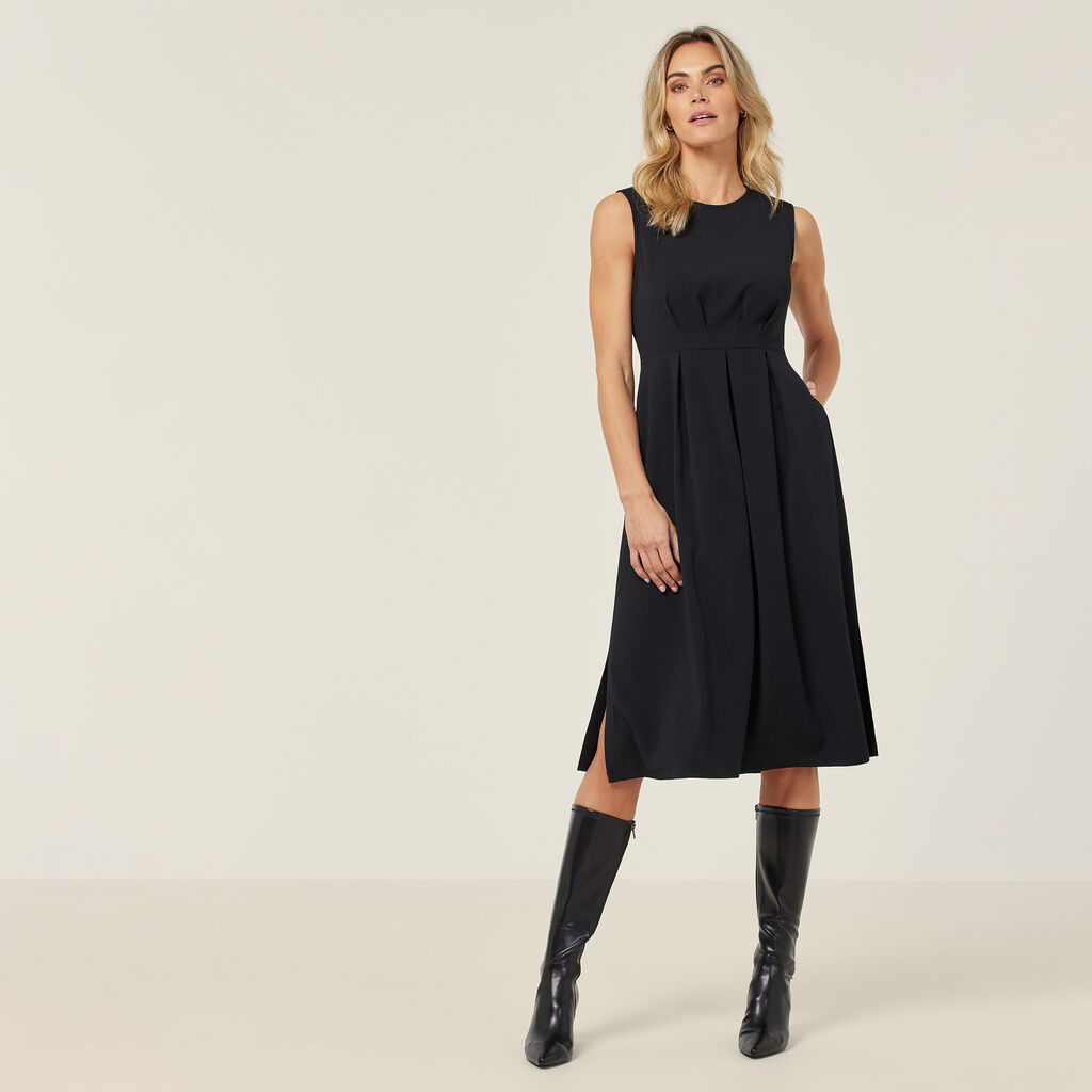 NNT Crepe Stretch Sleeveless Fit & Flare Dress (CAT69T)