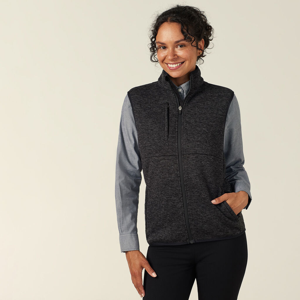 NNT Uniforms Textured Fleece Zip Front Vest W (CAT74N)