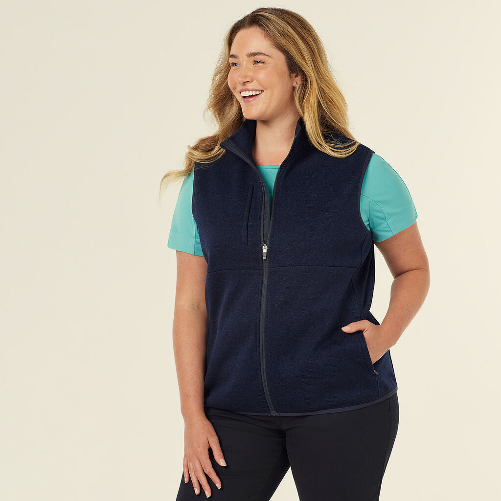 NNT Uniforms Textured Fleece Zip Front Vest W (CAT74N)