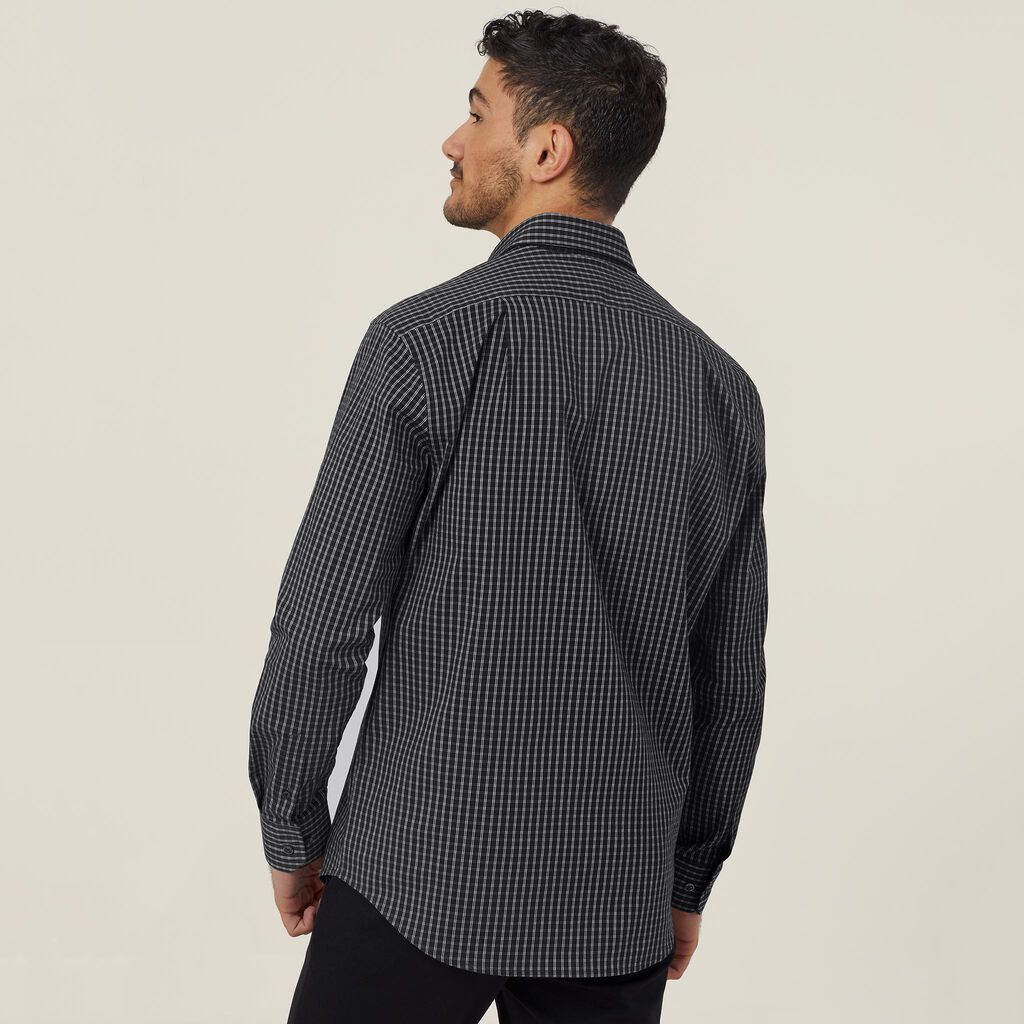 NNT Uniforms Avignon Window Check Stretch Long Sleeve Shirt (CATJDE)