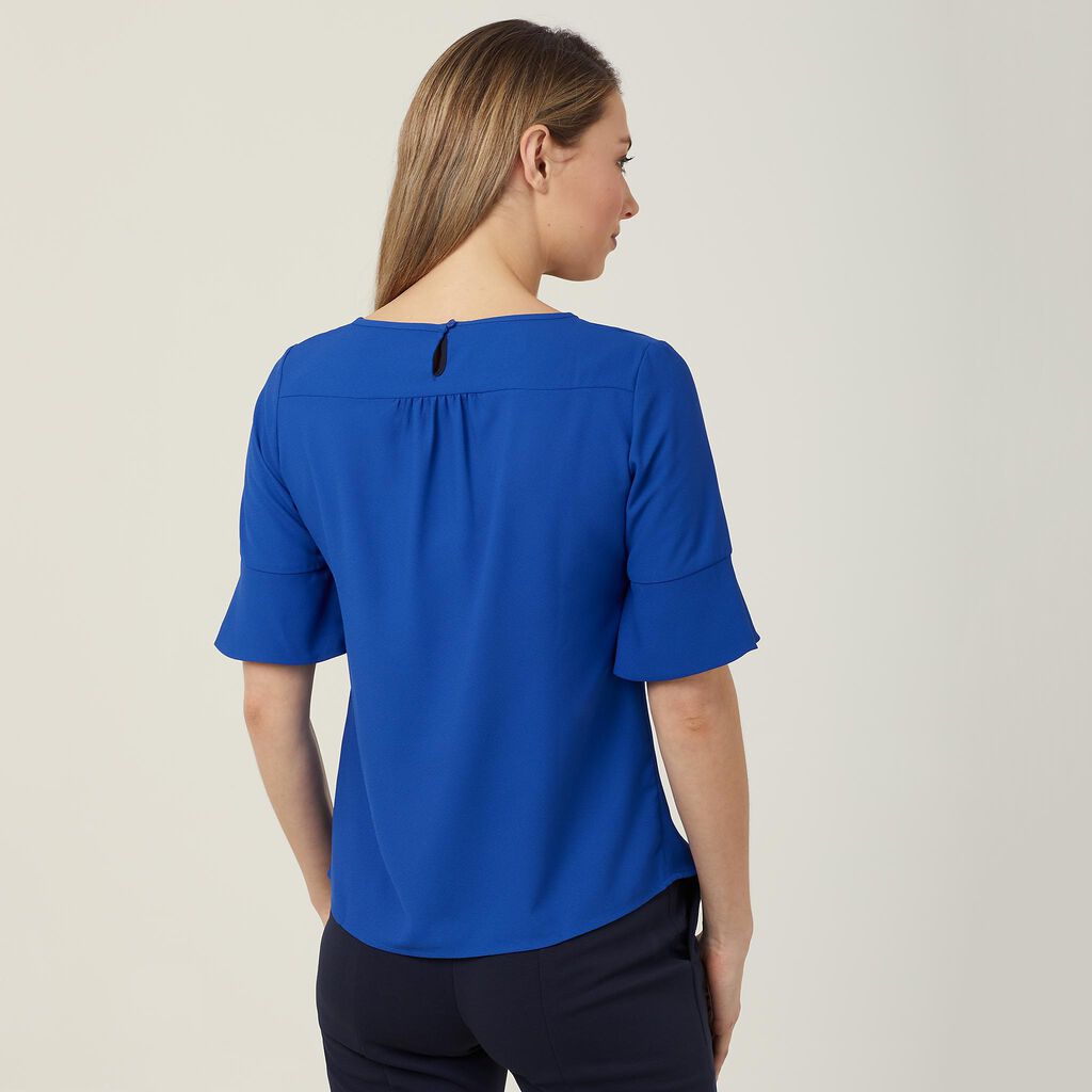 NNT Uniforms French Georgette Fluted Sleeve Top (CATU5T)