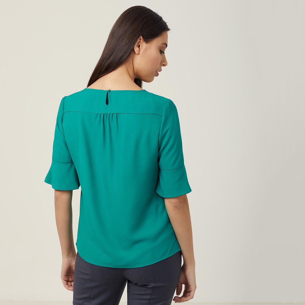 NNT Uniforms French Georgette Fluted Sleeve Top (CATU5T)