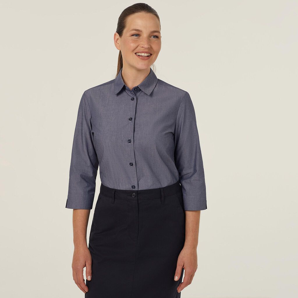 NNT Uniforms Poly Cotton End On End 3/4 Sleeve Shirt (CATUDH)