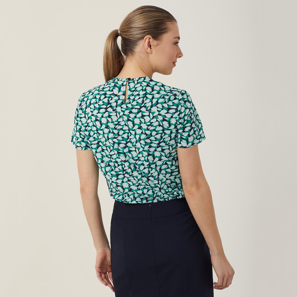 NNT Uniforms Antibacterial Petal Print Short Sleeve Top (CATUFA)- Clearance