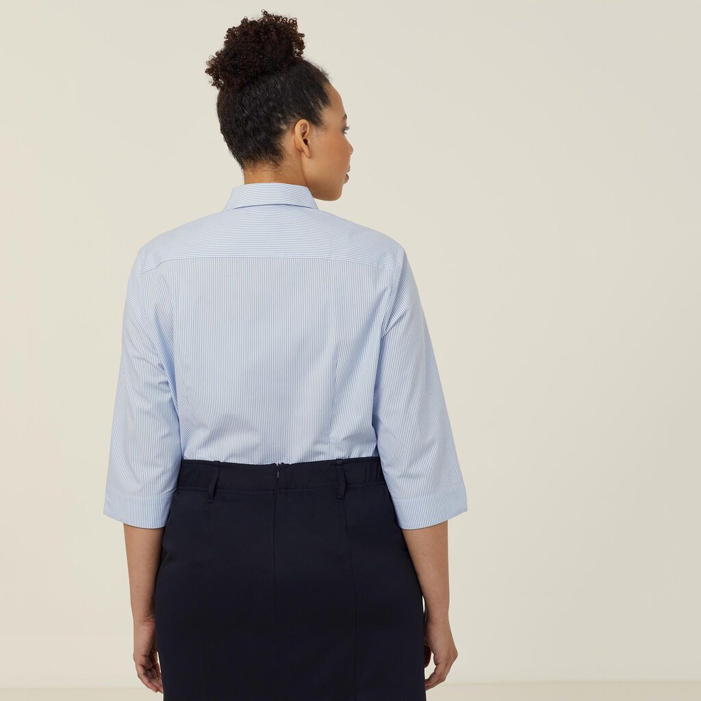 NNT Uniforms Avignon Fine Block Stripe Stretch 3/4 Sleeve Shirt (CATUKV)