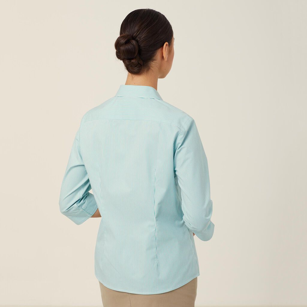 NNT Uniforms Avignon Fine Block Stripe Stretch 3/4 Sleeve Shirt (CATUKV)