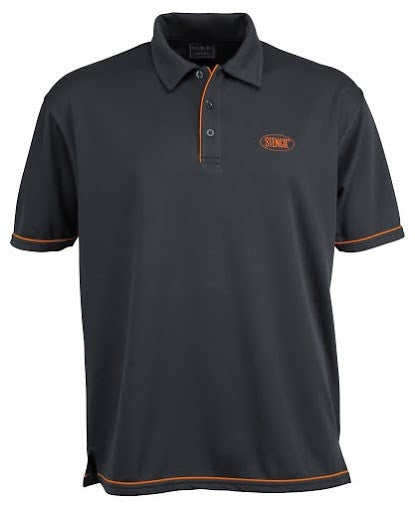 Stencil-Stencil Men's Cool Dry Polo-Charcoal/Orange / S-Corporate Apparel Online - 11