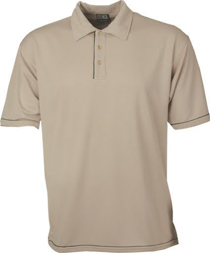 Stencil-Stencil Men's Cool Dry Polo-Beige/Navy / S-Corporate Apparel Online - 3