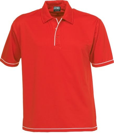 Stencil-Stencil Men's Cool Dry Polo-Red/White / S-Corporate Apparel Online - 4