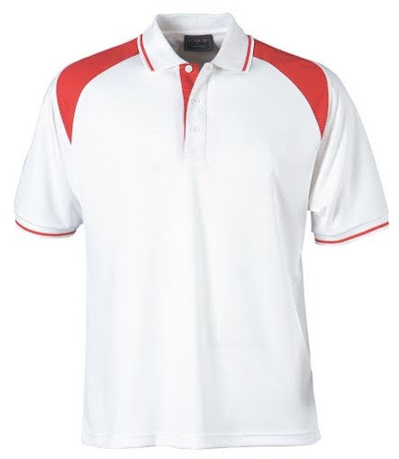 Stencil-Stencil Men's Club Cool Dry Polo-White/Red / S-Corporate Apparel Online - 1