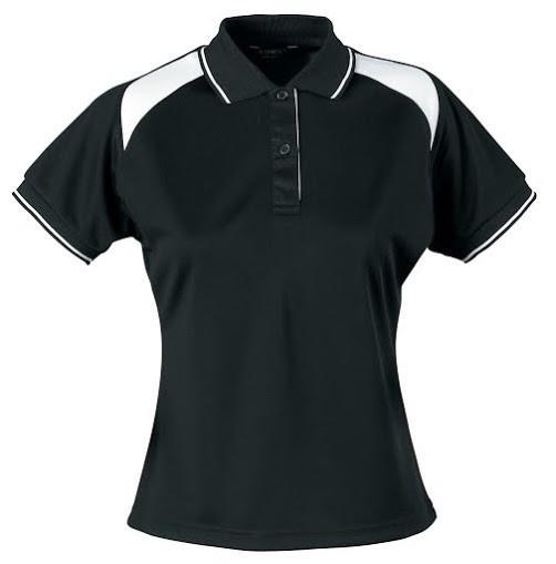 Stencil-Stencil Ladies' Club Cool Dry Polo-Black/White / 8-Uniform Wholesalers - 11