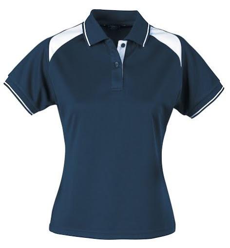 Stencil-Stencil Ladies' Club Cool Dry Polo-Navy/White / 8-Uniform Wholesalers - 10