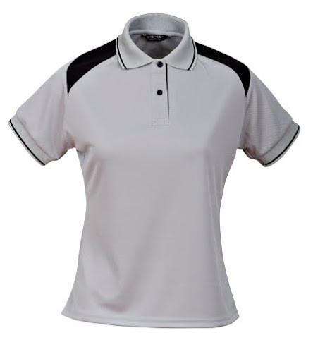 Stencil-Stencil Ladies' Club Cool Dry Polo-Silver/Black / 8-Uniform Wholesalers - 3