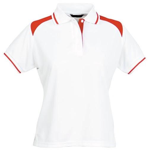 Stencil-Stencil Ladies' Club Cool Dry Polo-White/Red / 8-Uniform Wholesalers - 1