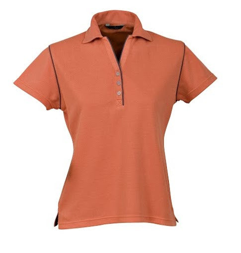 Stencil-Stencil Ladies' Bio-Weave Polo-Pumpkin/Navy / 8-Corporate Apparel Online - 2