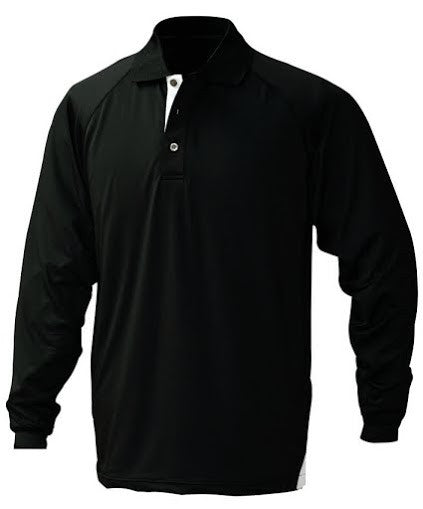 Stencil-Stencil Mens Long Sleeve Team Polo-Black/Silver / S-Corporate Apparel Online - 4