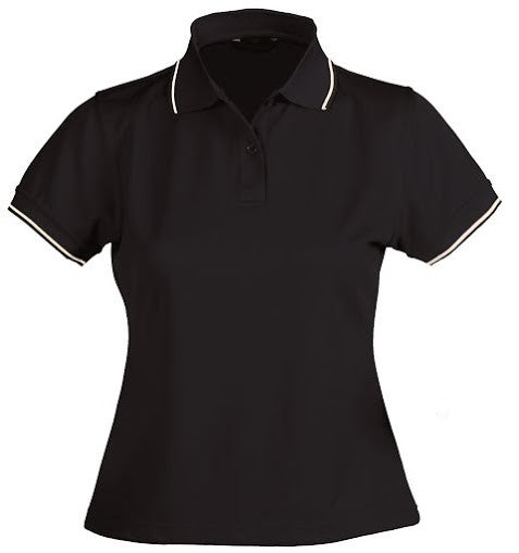 Stencil-Stencil Ladies' Lightweight C/D Polo-Black/White/Beige / 8-Corporate Apparel Online - 6