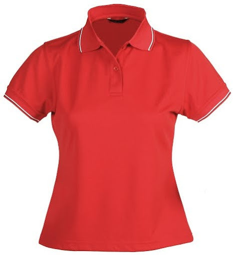 Stencil-Stencil Ladies' Lightweight C/D Polo-Red/White/Black / 8-Corporate Apparel Online - 3