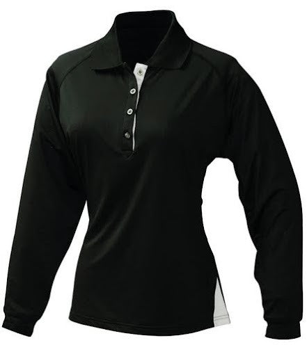 Stencil-Stencil Ladies Long Sleeve Team Polo-Black/Silver / 8-Corporate Apparel Online - 4